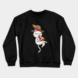 Pilgrim pie eating cat Crewneck Sweatshirt